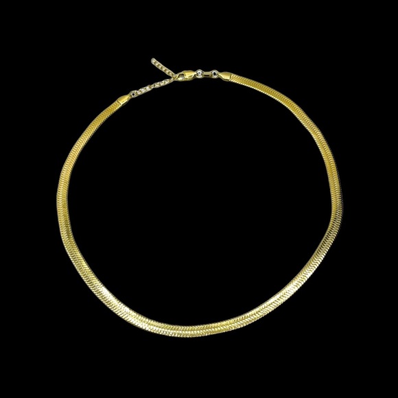 NEW Jennifer Zeuner Chain Herringbone 14K Gold-Plated Brass  Updated 1980s Look - Picture 4 of 13